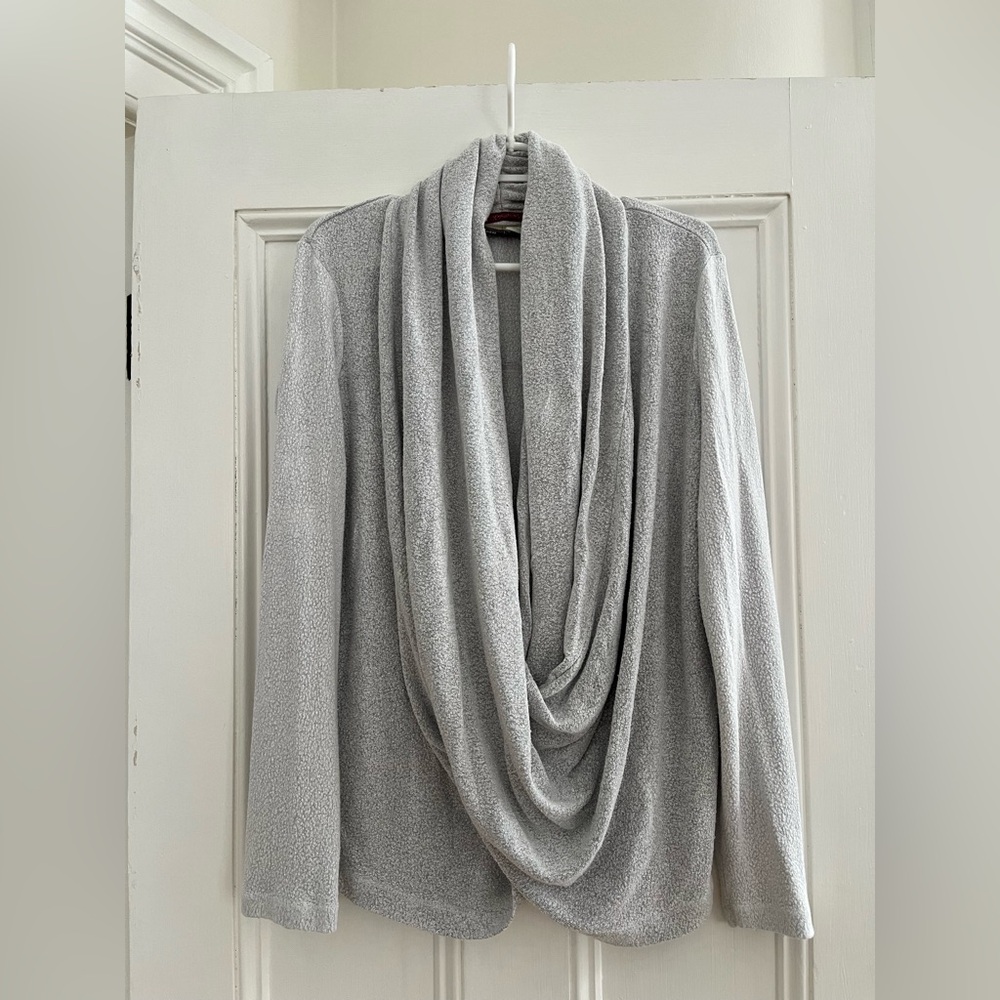 Anthropologie Saturday Sunday Gray Wrap Front Draped Sweater